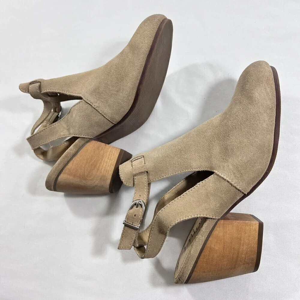 Latigo Simon Leather Suede‎ Closed-Toe Slingback sandal Booties Brown Size 8.5 M